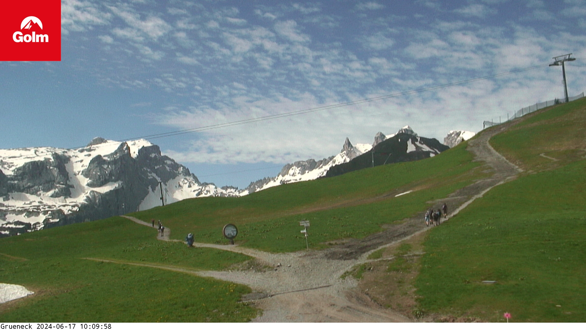 Blick von der Bergstation Grüneck der Golmerbahn.