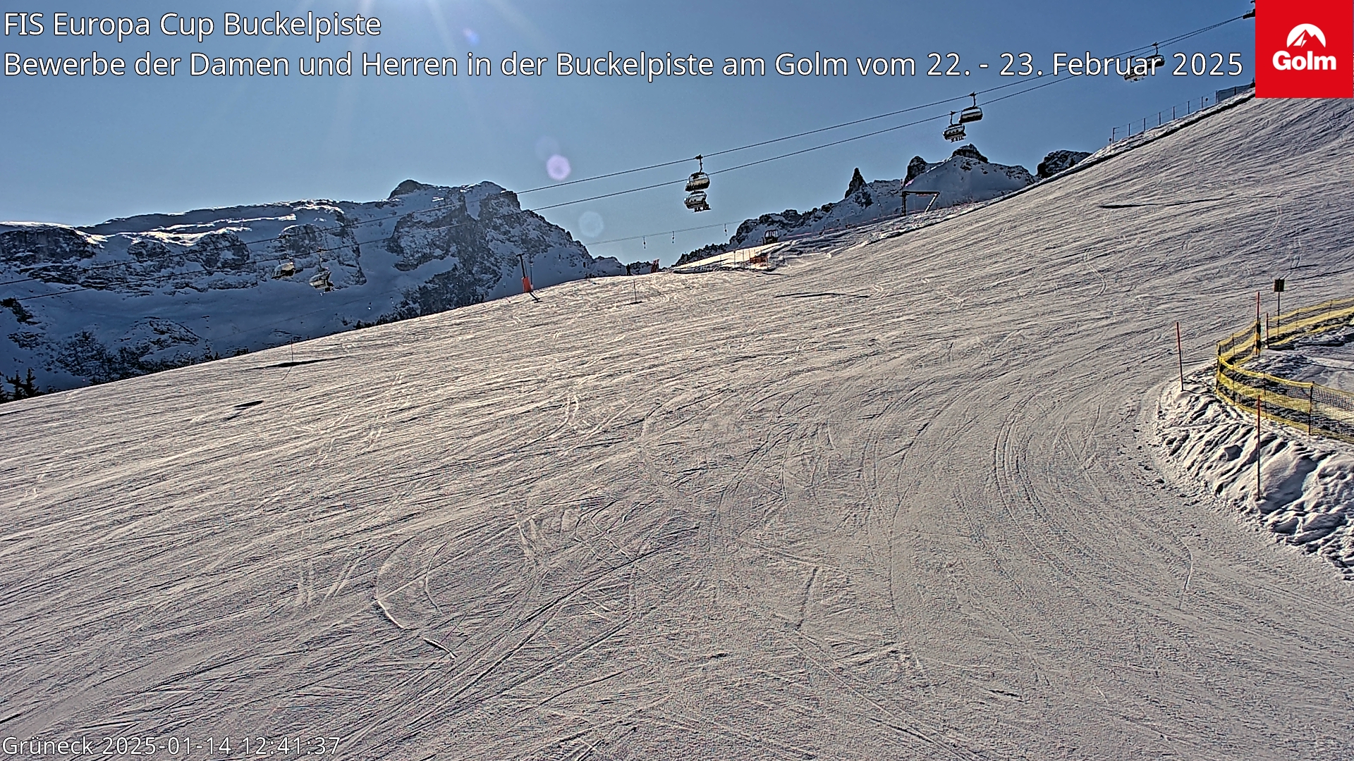 Blick von der Bergstation Grüneck der Golmerbahn.