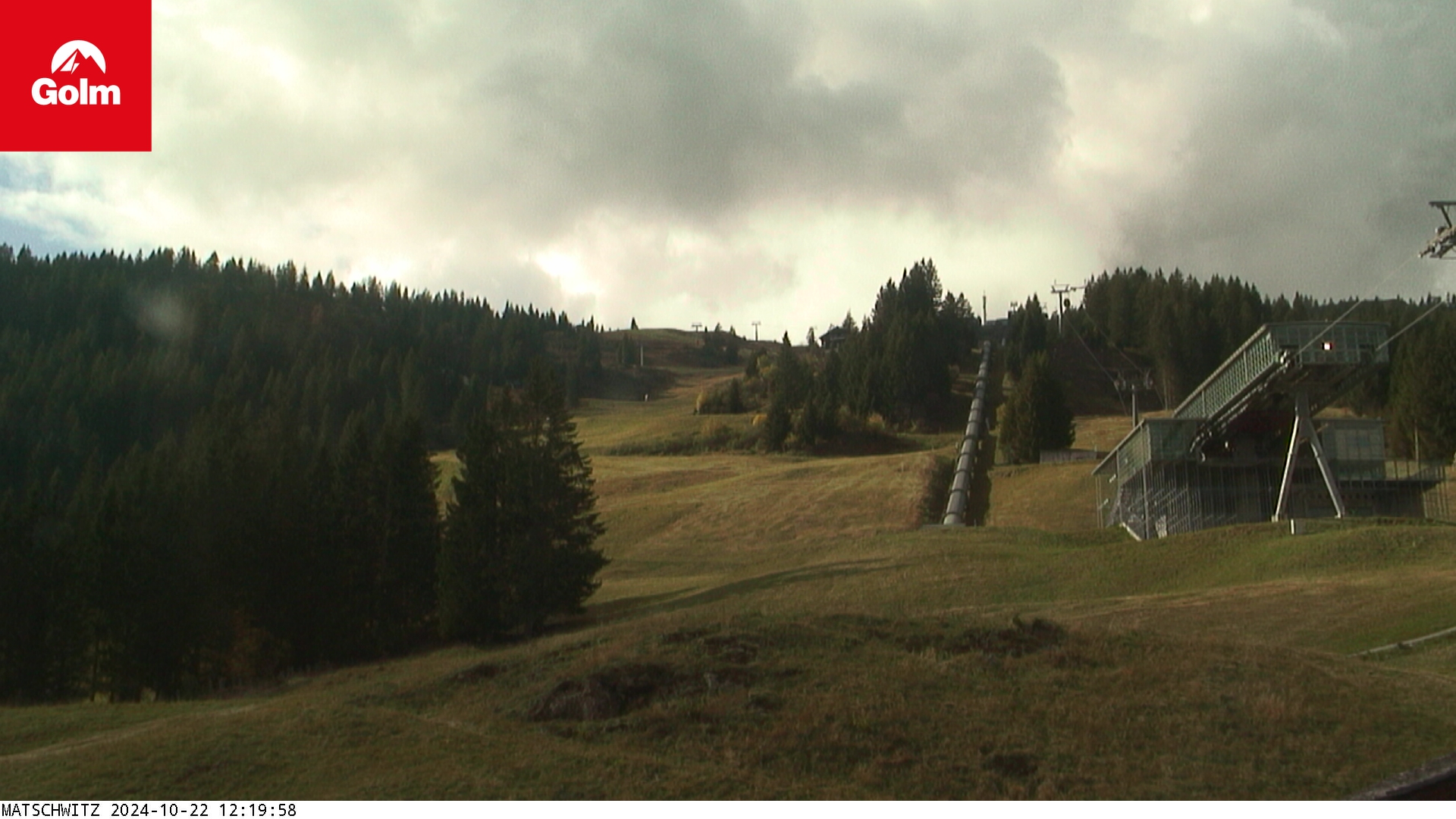 Blick auf die Mittelstation Matschwitz der Golmerbahn.