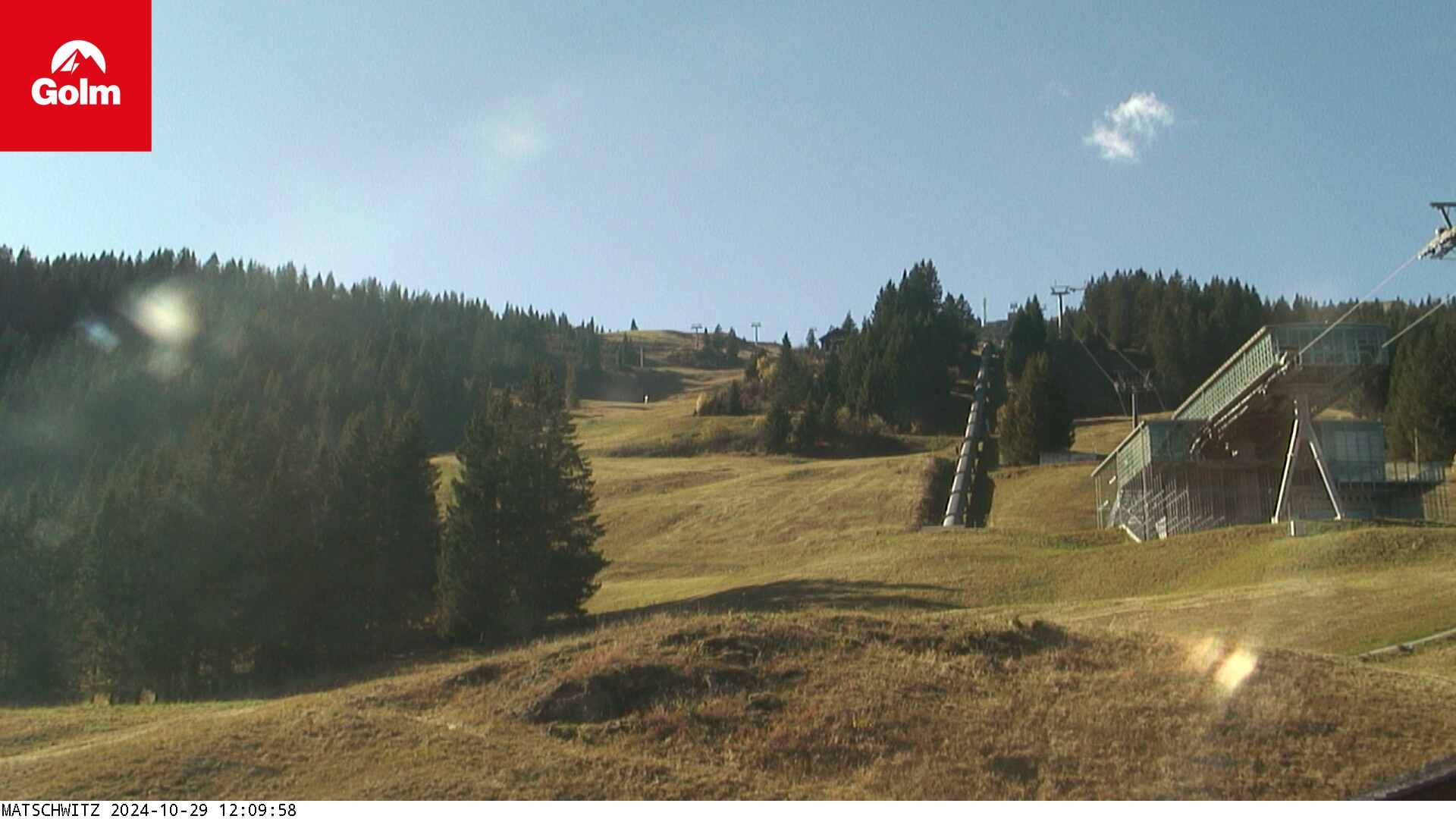 Blick auf die Mittelstation Matschwitz der Golmerbahn.