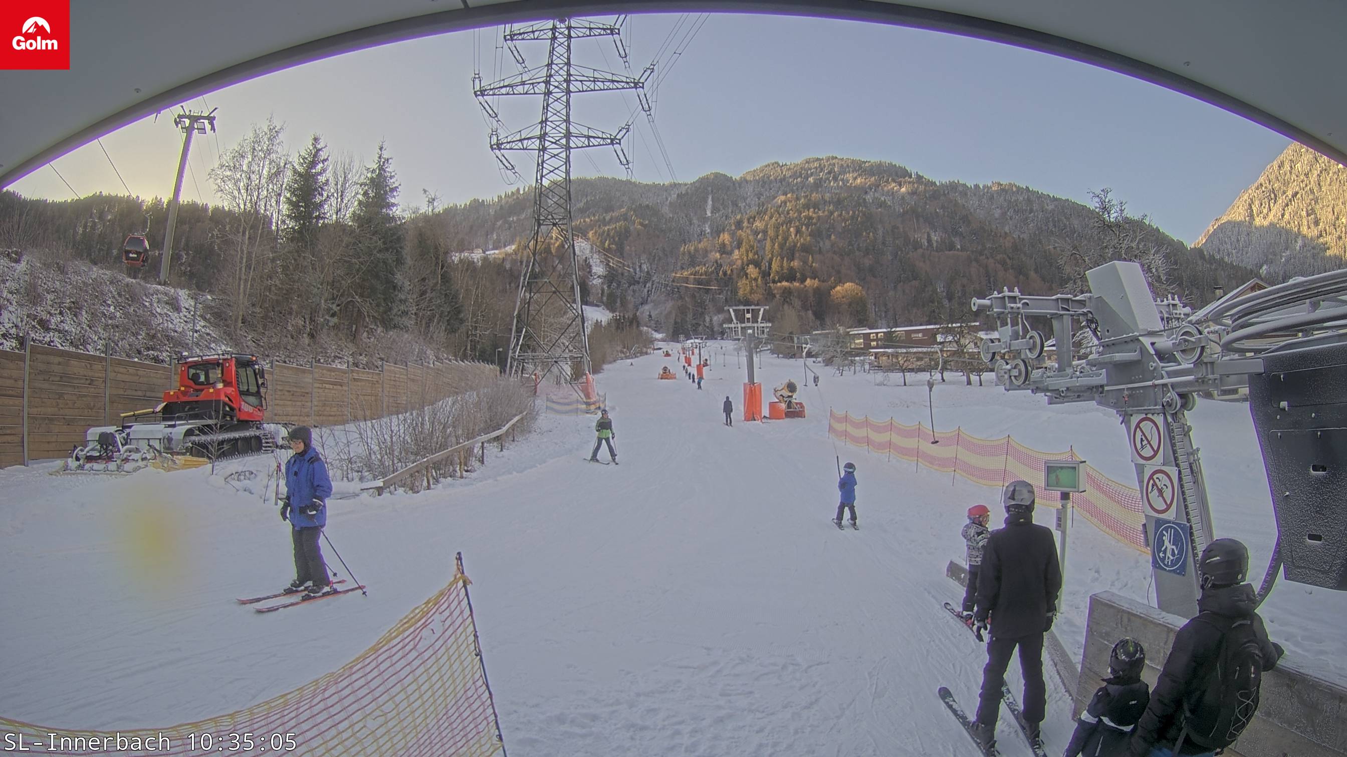 Blick von der Talstation des Schlepplift Innerbach in Vandans.